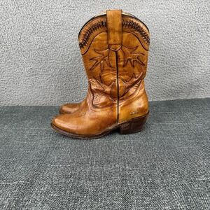 BED STU Cobbler Series Handcrafted Leather Western Boots Womens 8.5 Side Zip‎